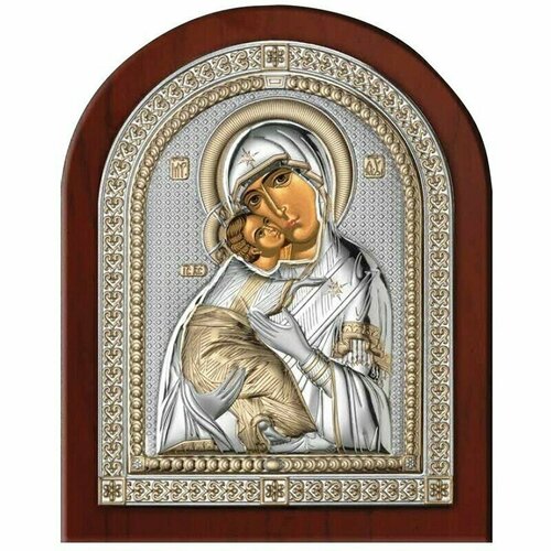 Икона Божией Матери Владимирская 85200, 10х13 см, цвет: серебристый