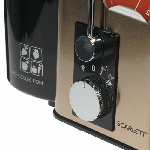Соковыжималка центробежная Scarlett SC-JE50S35 1000Вт рез.сок.:600мл. золотистый/черный - фото №4