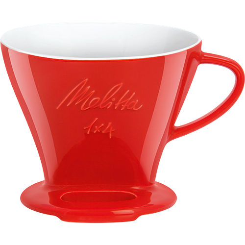 Фарфоровый фильтродержатель для кофе Melitta 1x4 красный 6763135 5990₽