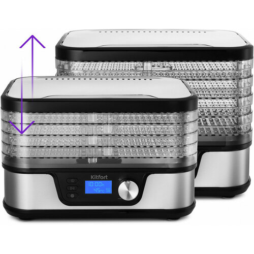 Сушка для фруктов и овощей Kitfort КТ-1918 5под 380Вт черный 966000₽