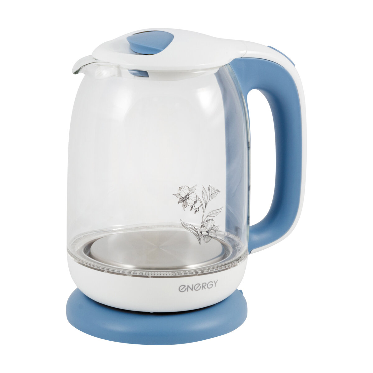 Чайник электрический Energy E-281 17 л стекло пластик голубой