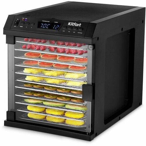 Сушилка для овощей и фруктов KitFort КТ-1932 черный 10шт 2664700₽