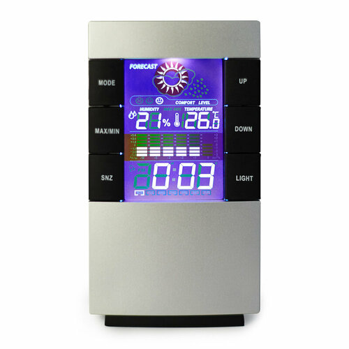 Термогигрометр REXANT комнатный с часами календарем и прогнозом погоды 327200₽