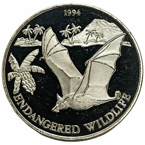 Самоа 10 тал 1994 г. (Вымирающие виды - Летучая мышь) (Proof) клуб нумизмат монета 10 тала самоа 1994 года серебро замок glamis