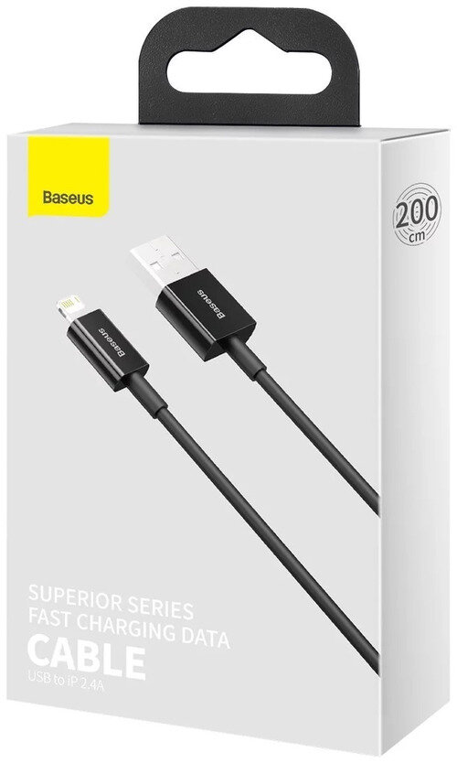 Data кабель USB Baseus 2м Lighting CALYS-C01 черный