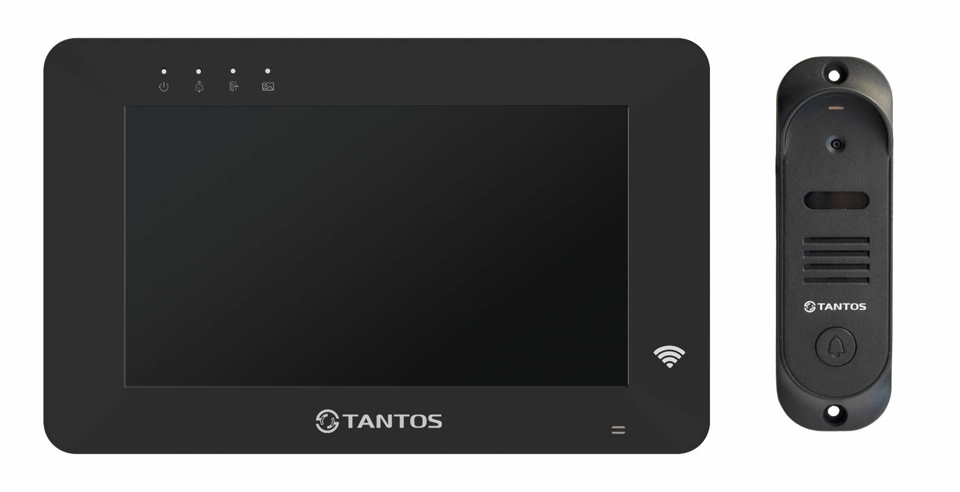 Tantos Rocky HD Wi-Fi (черный) и Stich HD (черный) (комплект многофункционального домофона HD 7" с переадресацией вызова)