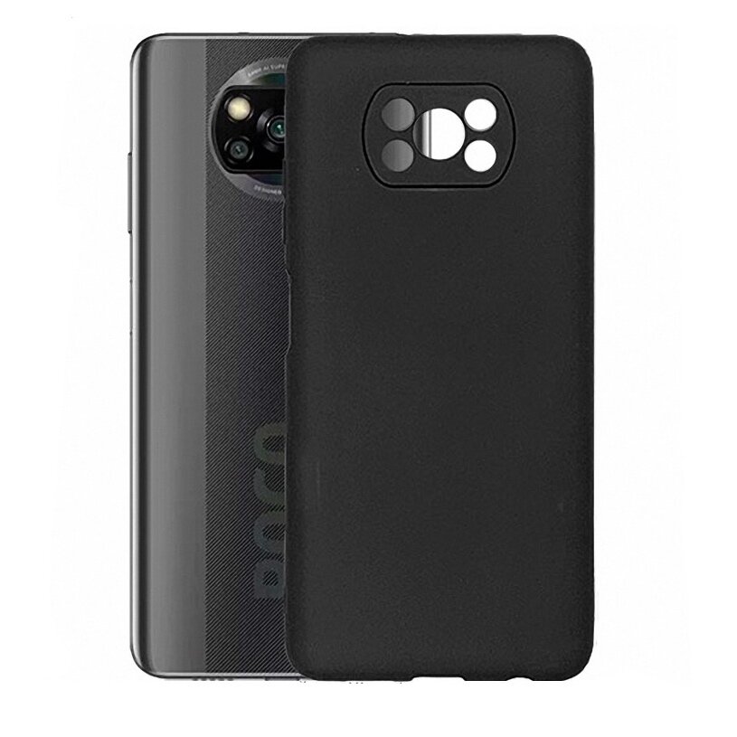 Чехол матовый для Xiaomi Poco X3/X3 Pro, черный — фото 2