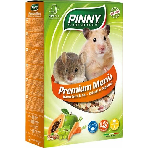 Корм Pinny Premium Menu Hamster для хомяков и мышей, с фруктами, 300 г