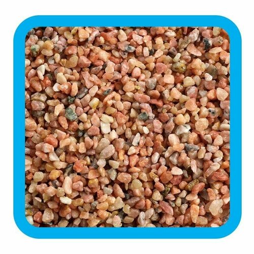 Грунт аквариумный (натуральная гранитная крошка, серо-розовый меланж), фракция 3-4 мм, 2 кг