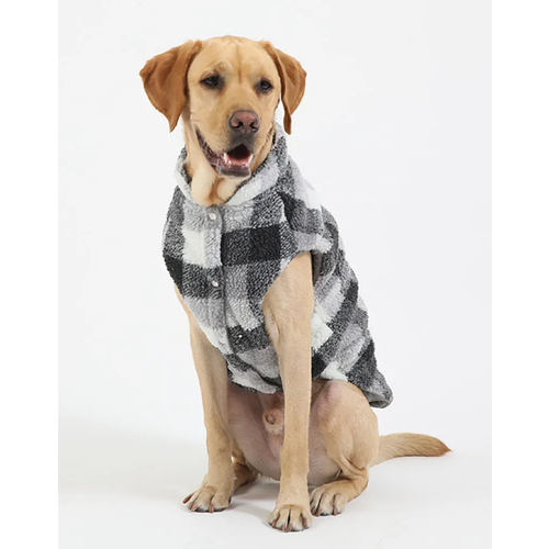 Кофта Puppy Gallery в клетку для собак серая с белым М