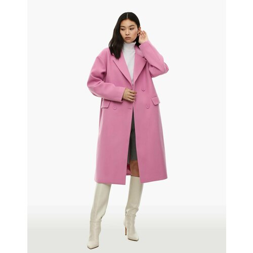 фото Пальто gloria jeans зимнее, силуэт свободный, средней длины, размер m (44-46), розовый