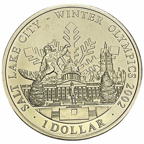 Острова Кука 1 доллар 2001 г. (XIX зимние Олимпийские Игры, Солт-Лейк-Сити 2002)