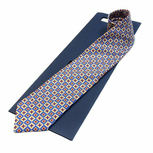 Галстук Benjamin James, натуральный шелк, широкий, для мужчин, голубой