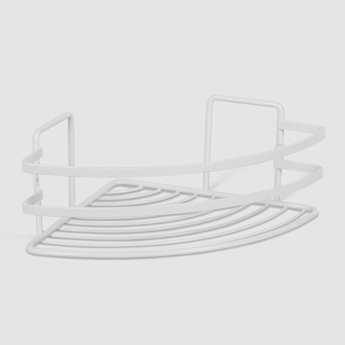 Полочка угловая одинарная Suntel металлическая белая 18х18х12 см