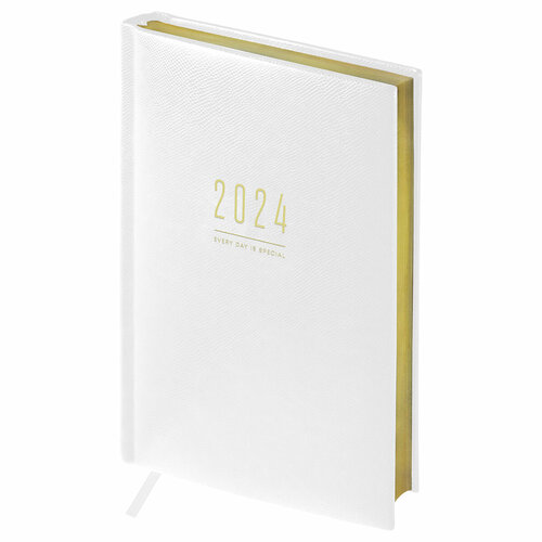 Ежедневник датированный 2024г, A5, 176л, кожзам, OfficeSpace Dallas, белый