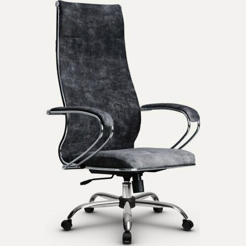 Изображение товара Кресло руководителя Метта L 1m 42 Bravo/подл.118/осн.003 Велюр B Темно-серый