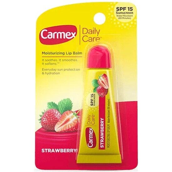 Бальзам для губ Carmex с защитой SPF15, с ароматом клубники, 10 г