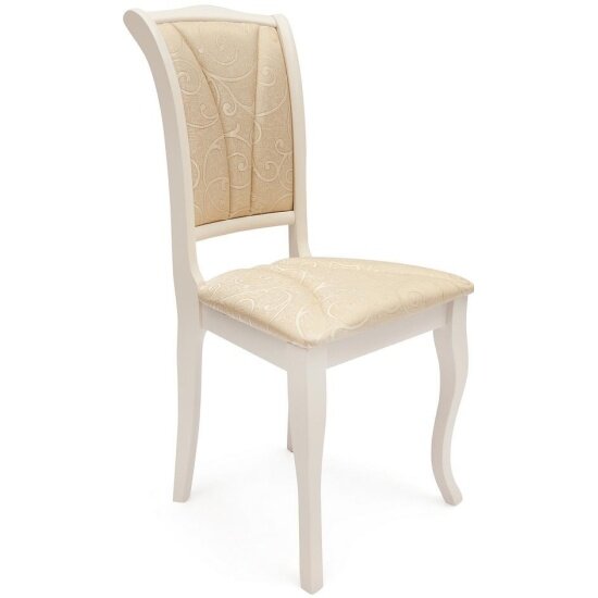 Стул Tetchair Opera ( OP-SC ) 1 шт. в упаковке дерево гевея, 45х53х97см, ivory white (слоновая кость 2-5), ткань бежевая (A168B)