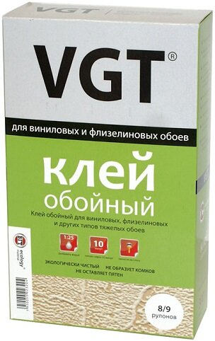 Клей для Финиловых и Флизелиновых обоев VGT 300гр и Других Видов Тяжёлых Обоев / ВГТ.