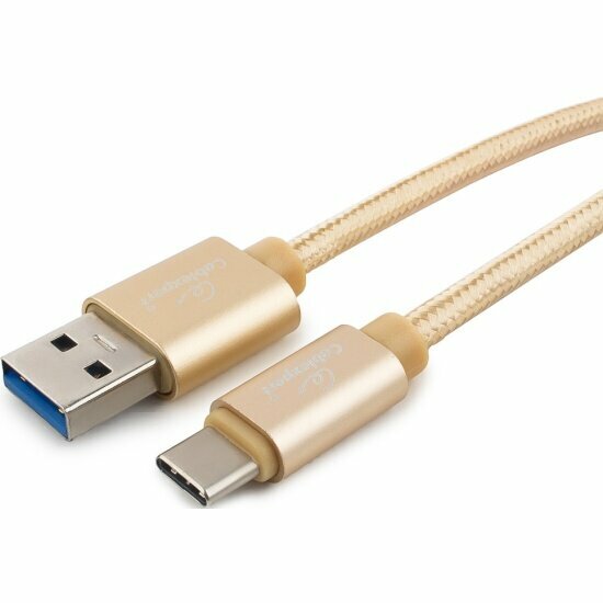 Кабель Cablexpert USB 3.0 CC-P-USBC03Gd-1.8M, AM/Type-C, серия Platinum, 1.8м, золотой