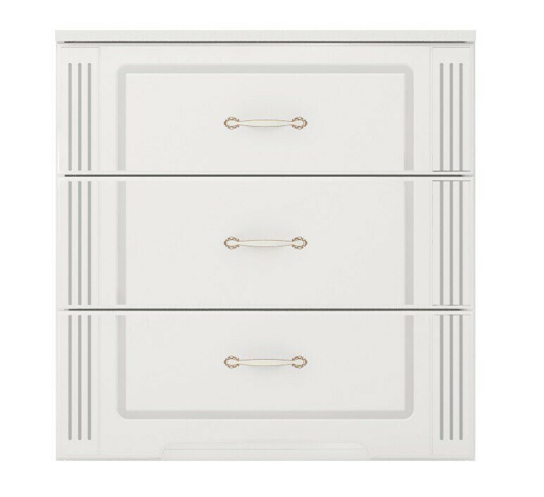 фото Комод Ижмебель Виктория модуль 3 Белый глянец с порами/белая глянцевая ПВХ пленка