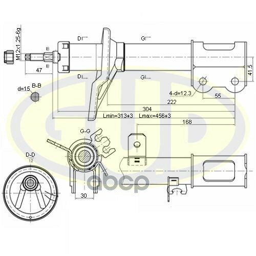 Амортизатор Передн Лев Kia Shuma Ii 04.01- G.U.D арт. GSA333317