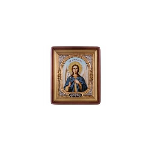 Икона в киоте 18*24 фигурный, фото, риза-рамка, открыт, частично золочен (Архангел Гавриил) #56531 икона архангел гавриил 25х28 см
