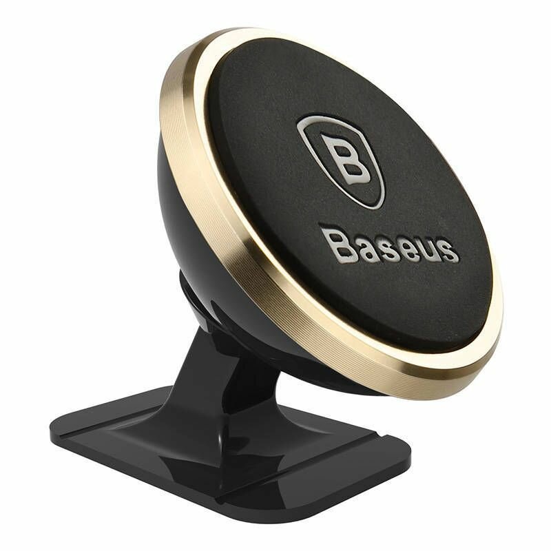 Автомобильный держатель BASEUS 360 Adjustable Magnetic, магнитный, золотой, на клею