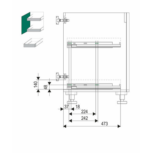 Сушка выдвижная И125 Дайнинг Агент 600 мм передний бортик