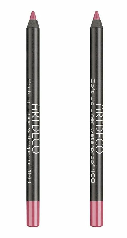 ARTDECO Водостойкий карандаш для губ Soft Lip Liner Waterproof тон 190, 1,2 г, 2 шт