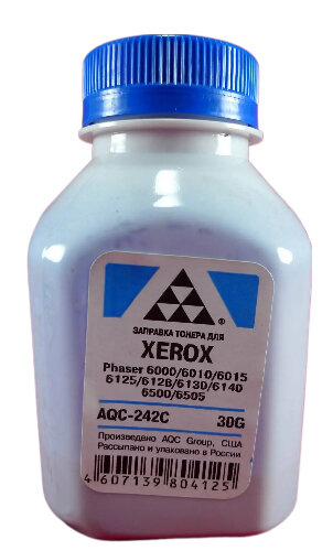 Тонер XEROX Phaser 6000, 6010, 6015, 6125, 6128, 6130, 6140, 6500, 6505, Xerox WorkCentre 6015, Cyan (фл. 30г) AQC {AQC-242C}