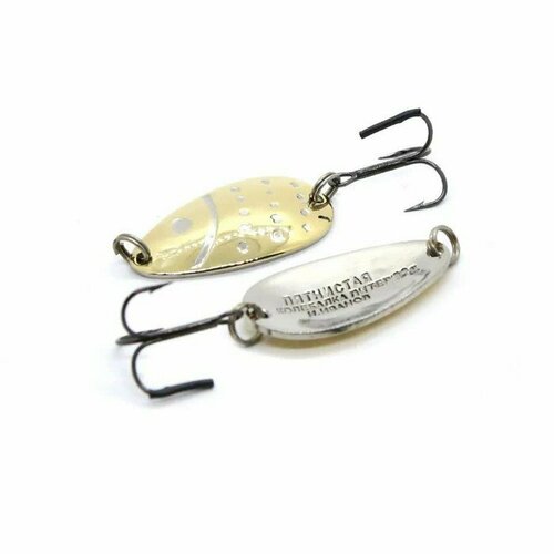 фото Блесна питерская колеблющаяся "пятнистая", цвет белый, 12 г (комплект из 3 шт) колебалка - питер