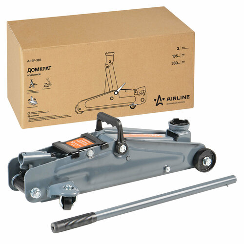 Домкрат подкатной 3т (MIN - 135 мм, MAX - 380 мм) (AJ-3F-385)