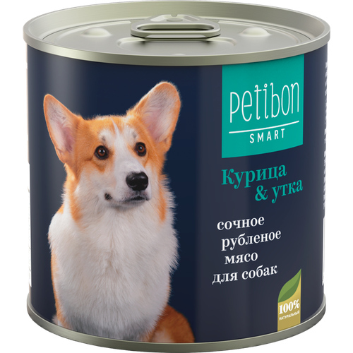 Консервы для собак Petibon Smart рубленое мясо, курица и утка, 240г