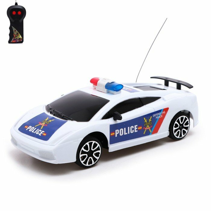 Машина «Полиция», на радиоуправлении, работает от батареек (комплект из 3 шт)