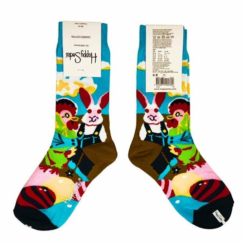 Носки Happy Socks, размер 36/40, зеленый, бирюзовый, голубой, желтый