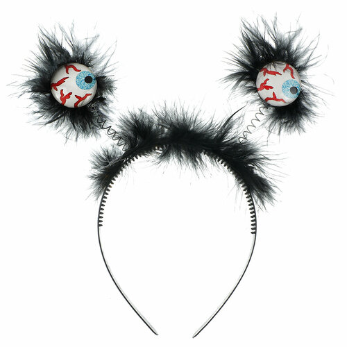 Ободок, Страшные глаза, Черный/Белый, 1 шт.