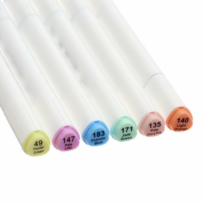 Набор маркеров для скетчинга, 6 цветов, пастельные цвета Meshu - фото №11