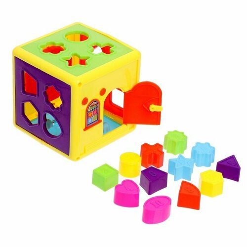 Развивающая игрушка сортер-каталка «Домик», цвета микс (комплект из 3 шт)