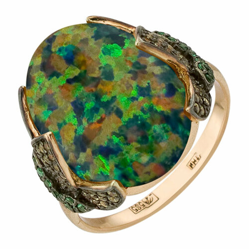 фото Кольцо aloris, красное золото, 585 проба, опал, размер 19.5 aloris jewelry