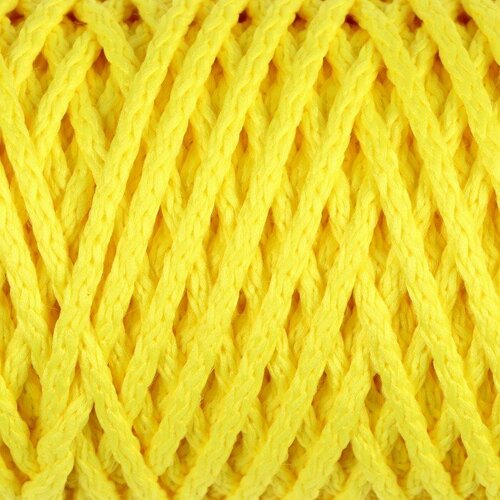Шнур для вязания Классик без сердечника 100% полиэфир ширина 4мм 100м (лимонный) (комплект из 4 шт)