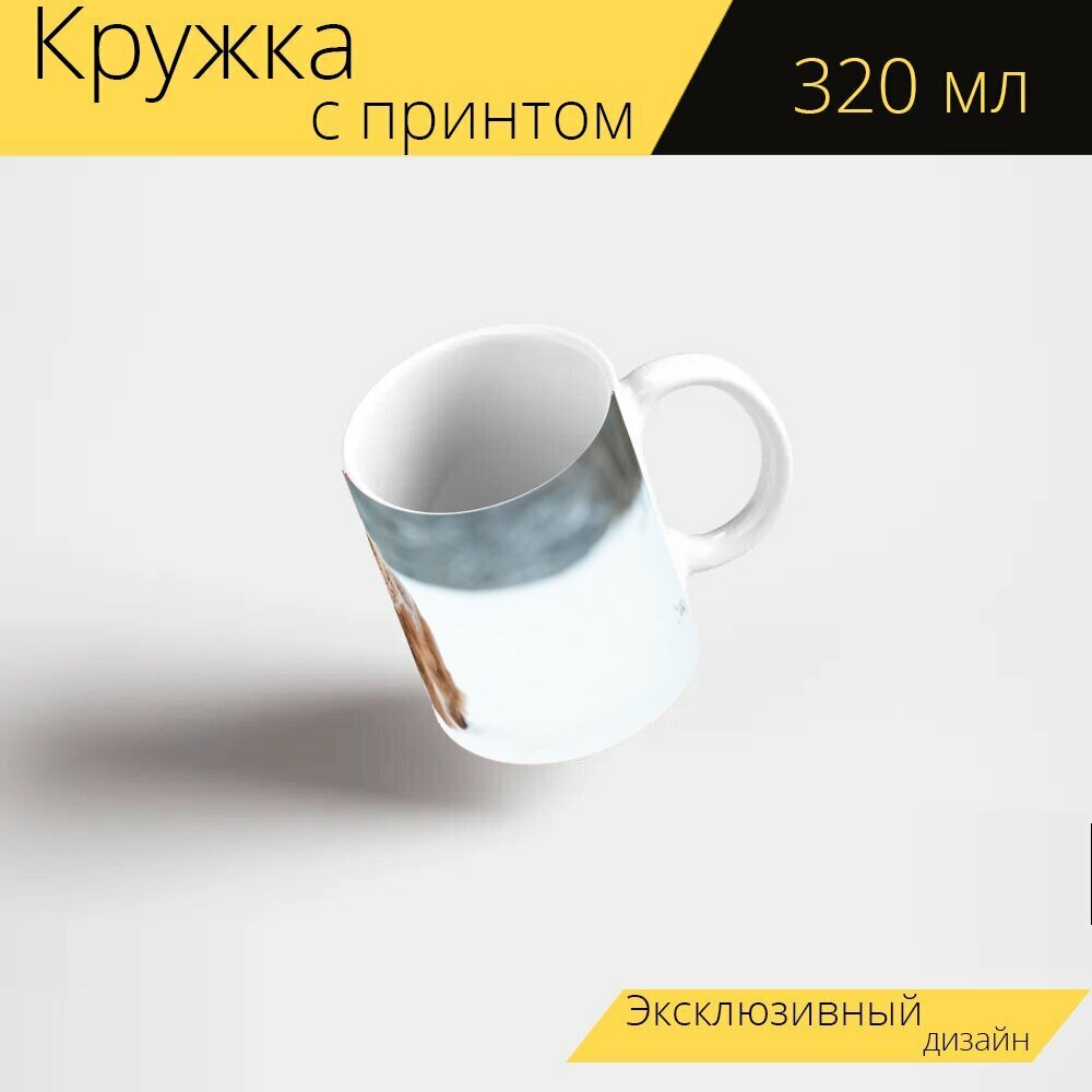 Кружка с рисунком, принтом "Кокерспаниель, собака, снег" 320 мл.