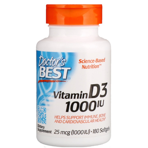 Doctor's Best Vitamin D-3 25 мкг (1000 МЕ) 180 капсул, 03/24