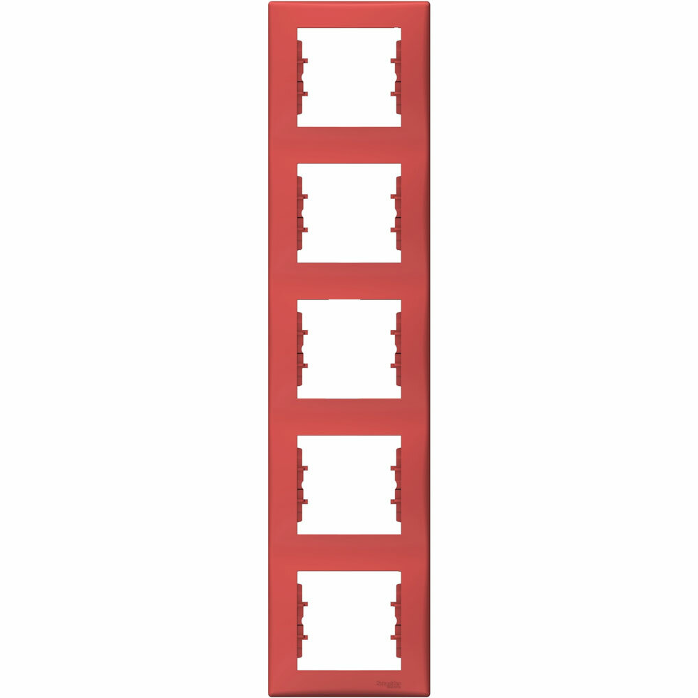 Sedna SDN5801541 Рамка 5-постовая (вертикальная, красная) Schneider Electric - фото №5