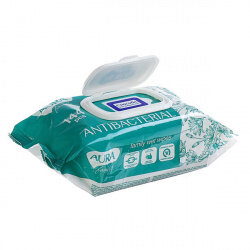 Набор из 3 штук Влажные салфетки универсальные AURA Family 144шт с антибактериальным эффектом big-pack с крышкой