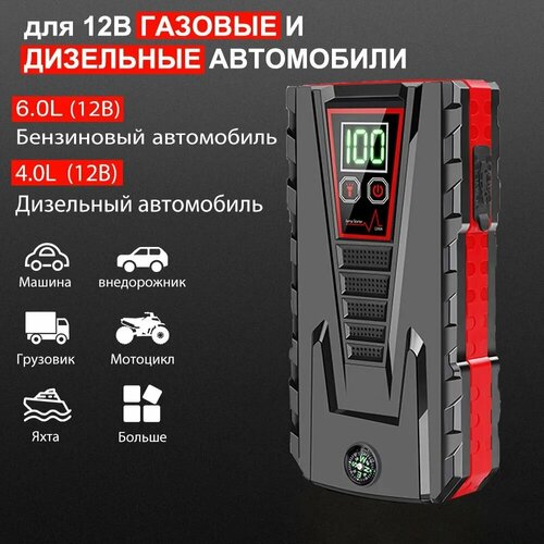 Пуско-зарядное пусковое устройство авто 12000mAh jump starter 813800₽