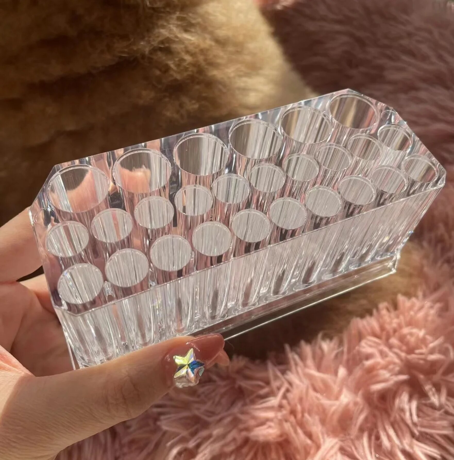 Органайзер VERA-HOME, для кистей и косметики, прозрачный, пластик — фото 1