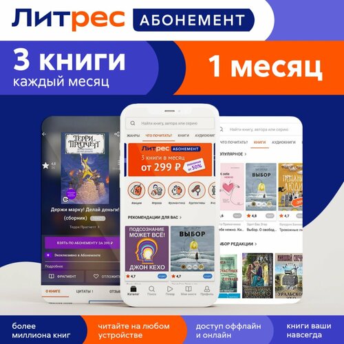 Литрес Абонемент на 1 месяц LITRS_1 969300₽