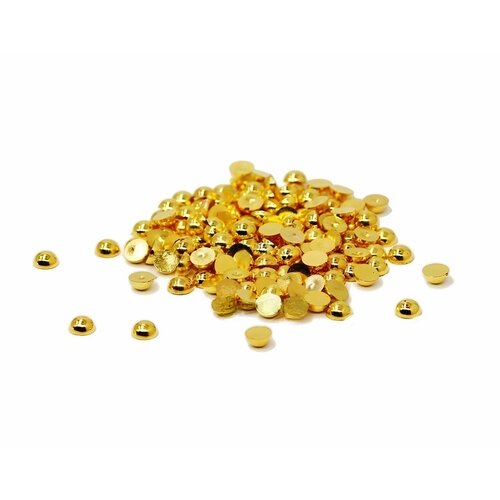 Полубусины металлик, золото 6мм 500гр