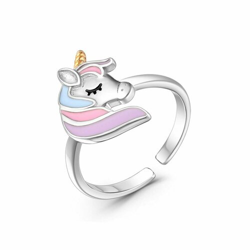 фото Кольцо valtera, серебро, 925 проба, фианит, эмаль, размер 14